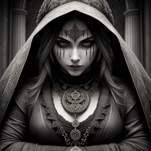 Exquisite Cloaked Beauty: Sensual and Alluring Fashion Portrait