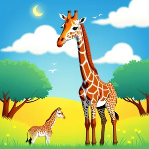Graceful Giraffe Stands Tall in Wilderness