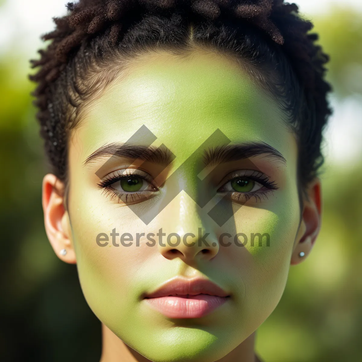 Picture of Sultry Afro Portrait: Captivating Eyes and Attractive Makeup