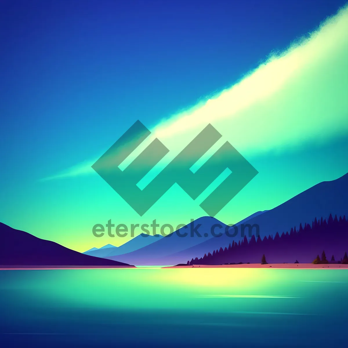 Picture of Ethereal Sky: A Vibrant, Digital Space Wallpaper