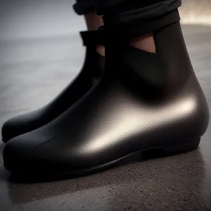 Classic leather black boots for men
