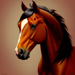 Powerful Equestrian Stallion Wearing Boxing Glove