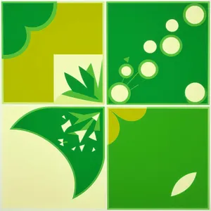 Eco-friendly Recycling Icon Set: Leaf-shaped Flower Symbol.