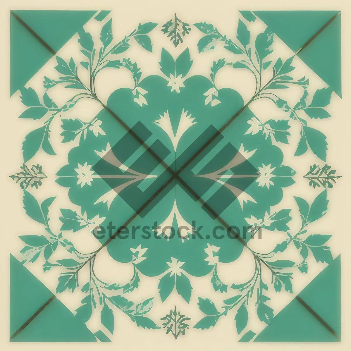 Picture of Vintage Floral Damask Pattern: Retro Decorative Wallpaper