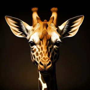 Giraffe Spine Anatomy: Black X-ray of Human Head