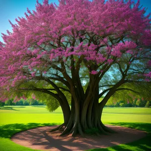 Colorful Lilac Tree in a Park