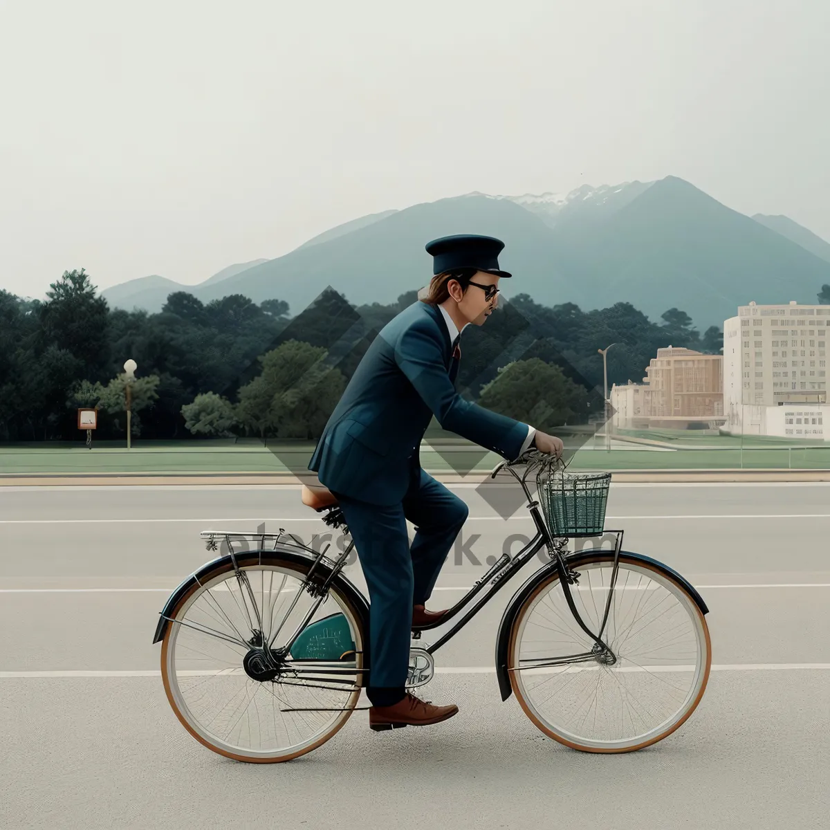 Picture of Active cyclist enjoying a bike ride