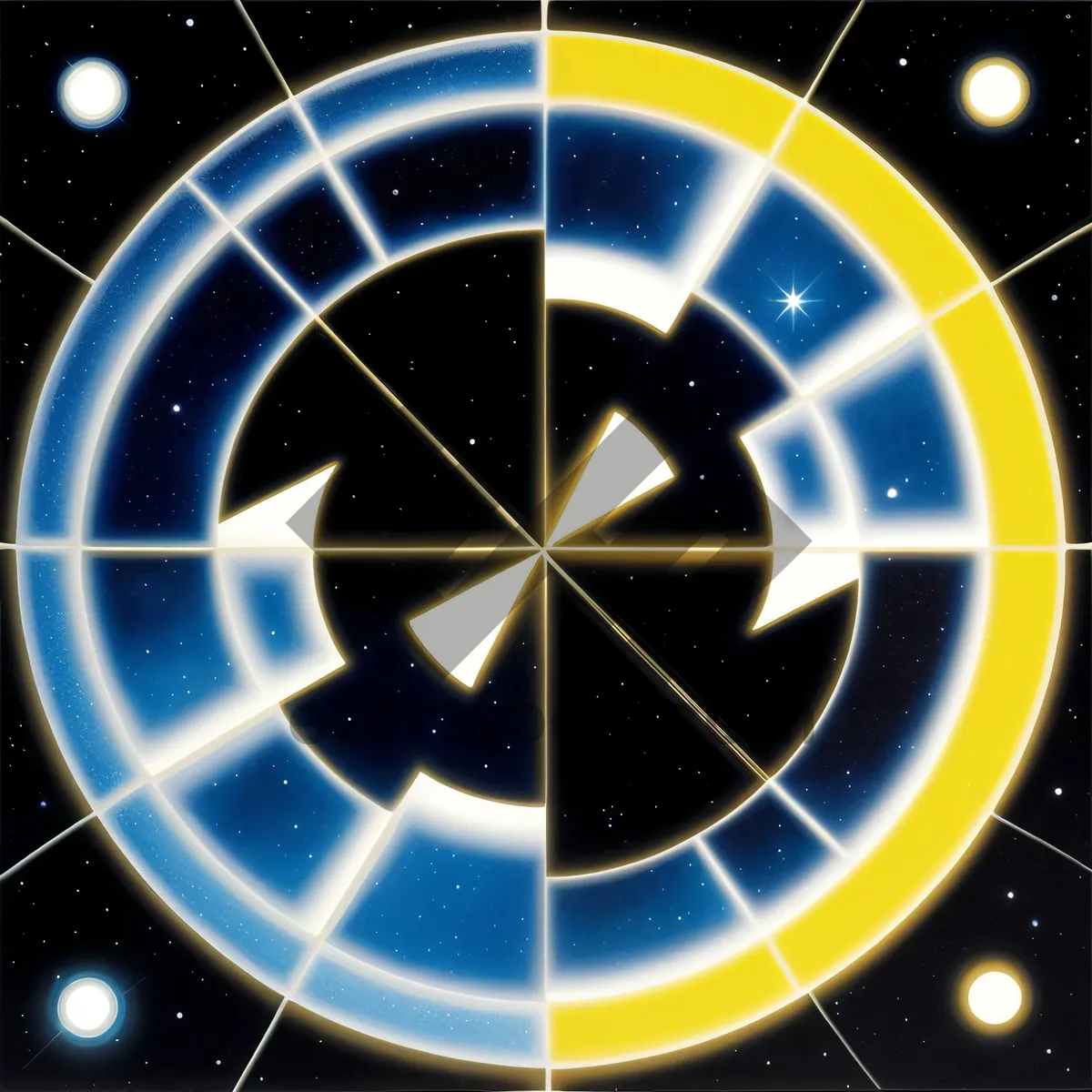 Picture of Starry Night: Glowing Analog Clock in Space
