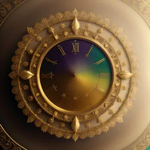 Golden Retro Timepiece with Analog Clock