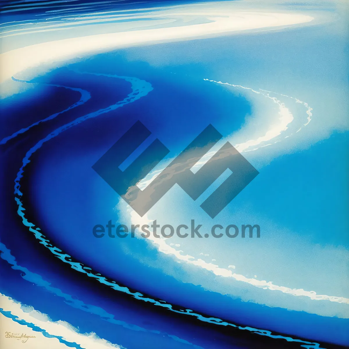 Picture of Serene Beachscape with Glistening Waves