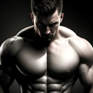 Muscular Sensuality: Dark and Attractive Male Torso Pose