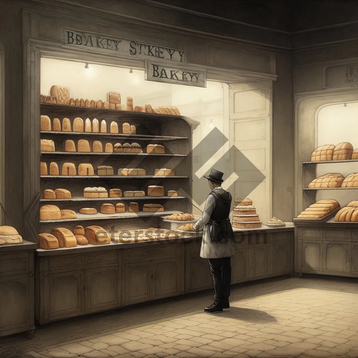 Picture of Modern Wood-Furnished Bakery Interior