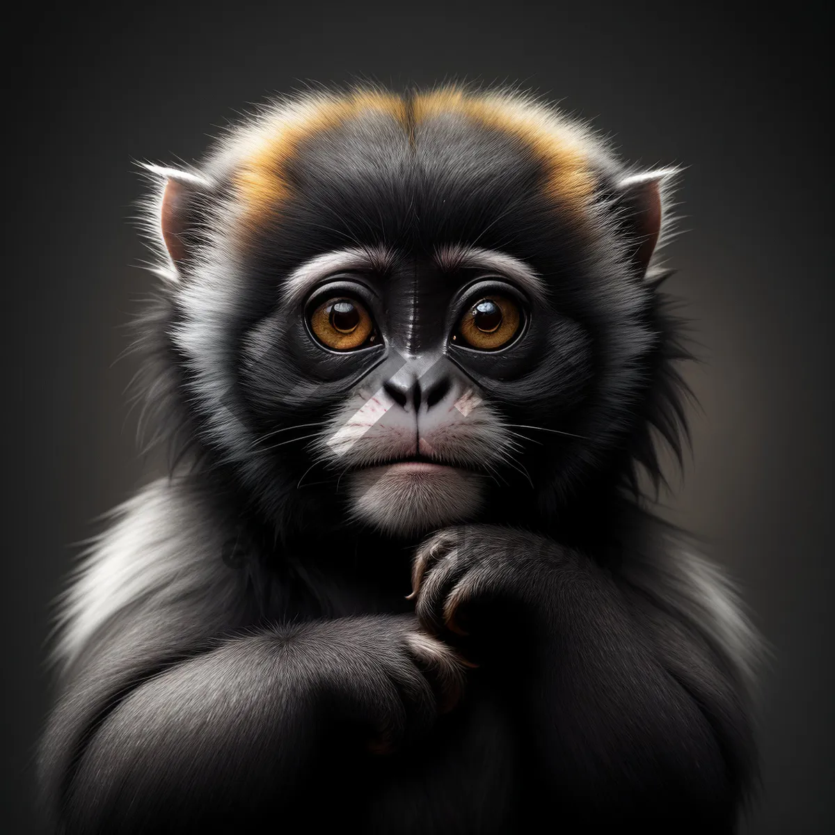 Picture of Cute Baby Monkey with Furry Face