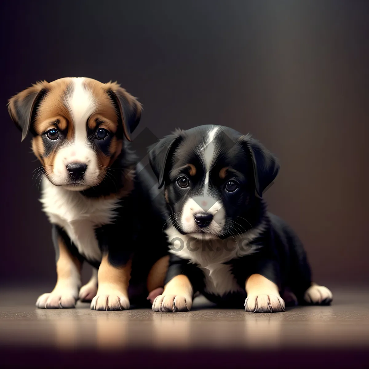 Picture of Obedient Bull Terrier Puppy - Studio Portrait