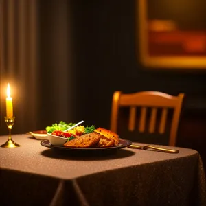 Festive Candlelight Illuminating Hanukkah Menorah