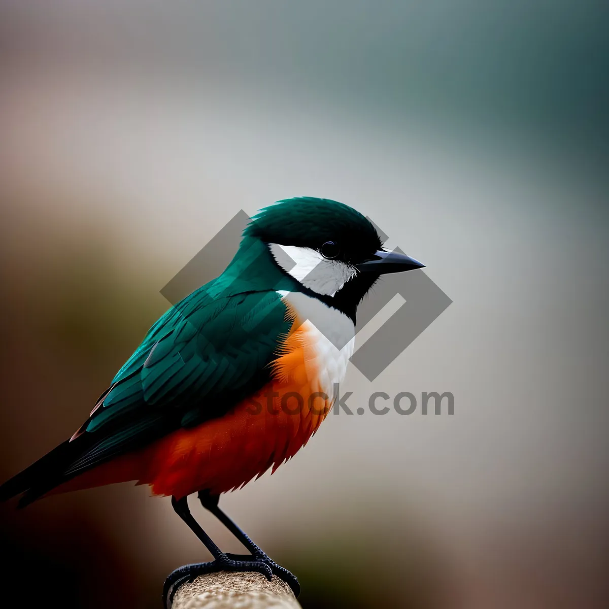 Picture of Cute Bee Eater perched on branch with yellow feathers