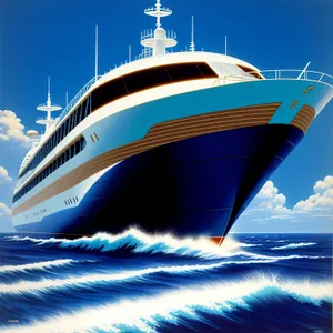 Luxury Cruise Liner Sailing on the Ocean