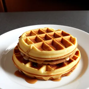 Delicious Sweet Syrup Drizzled Dessert on Plate