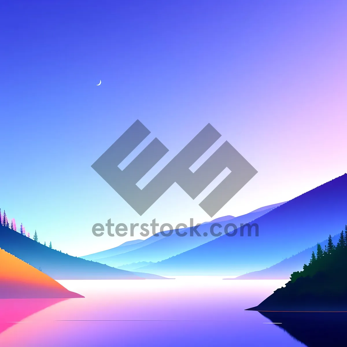 Picture of Colorful Wave Art: Vibrant Gradient Backdrop with Graphic Lines