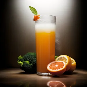 Fruit and Citrus Breakfast Beverage in Glass