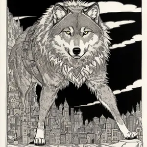 Wild Moon Hunter: Majestic White Timber Wolf Portrait