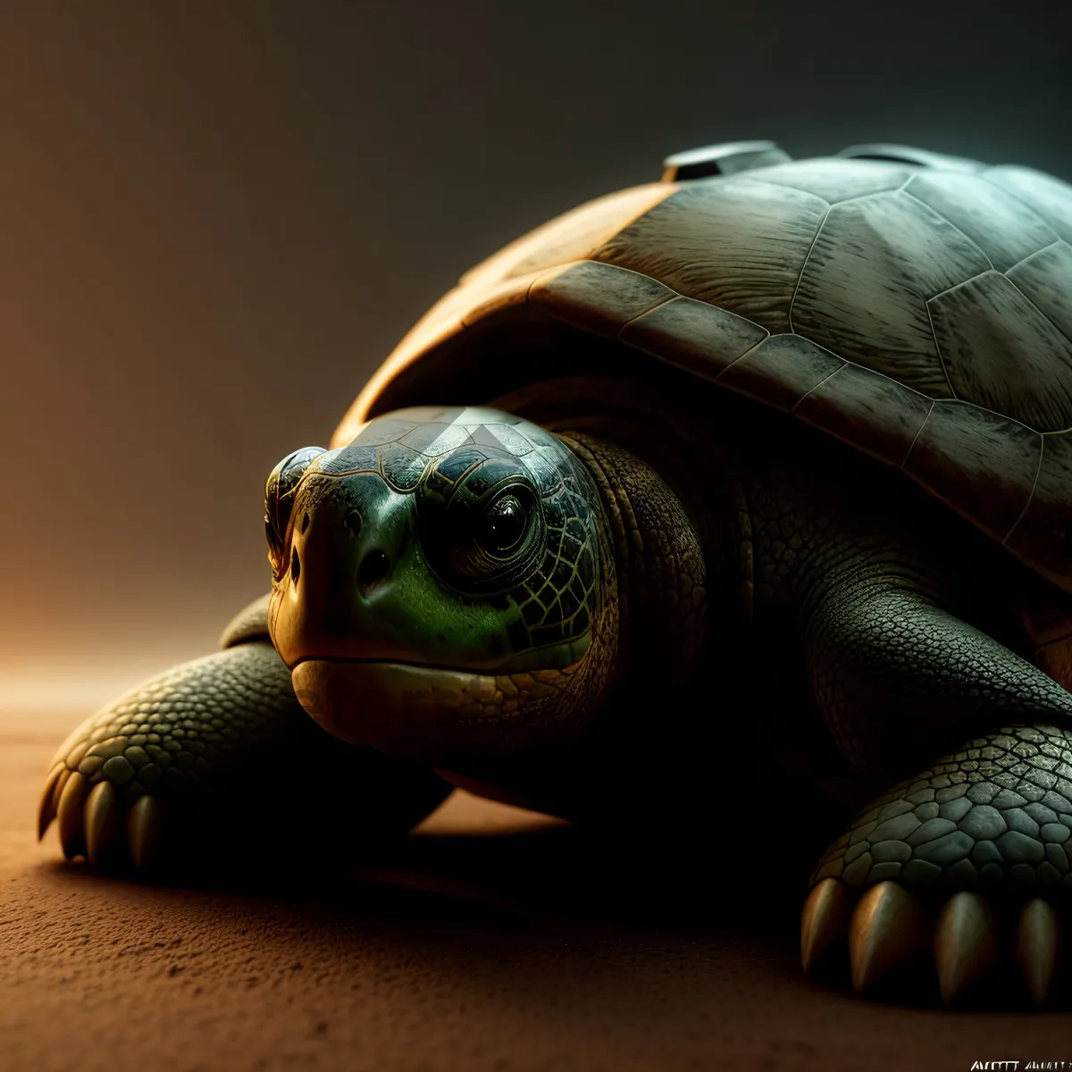 Picture of Protective Reptile in Slow Motion: Terrapin Turtle