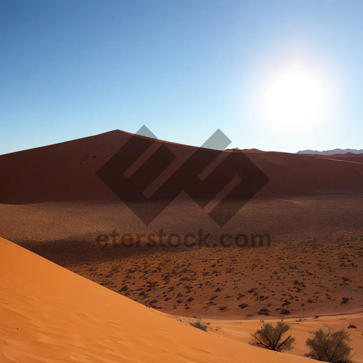 Picture of Sizzling Sahara: Majestic Orange Dunes Under Sunny Sky