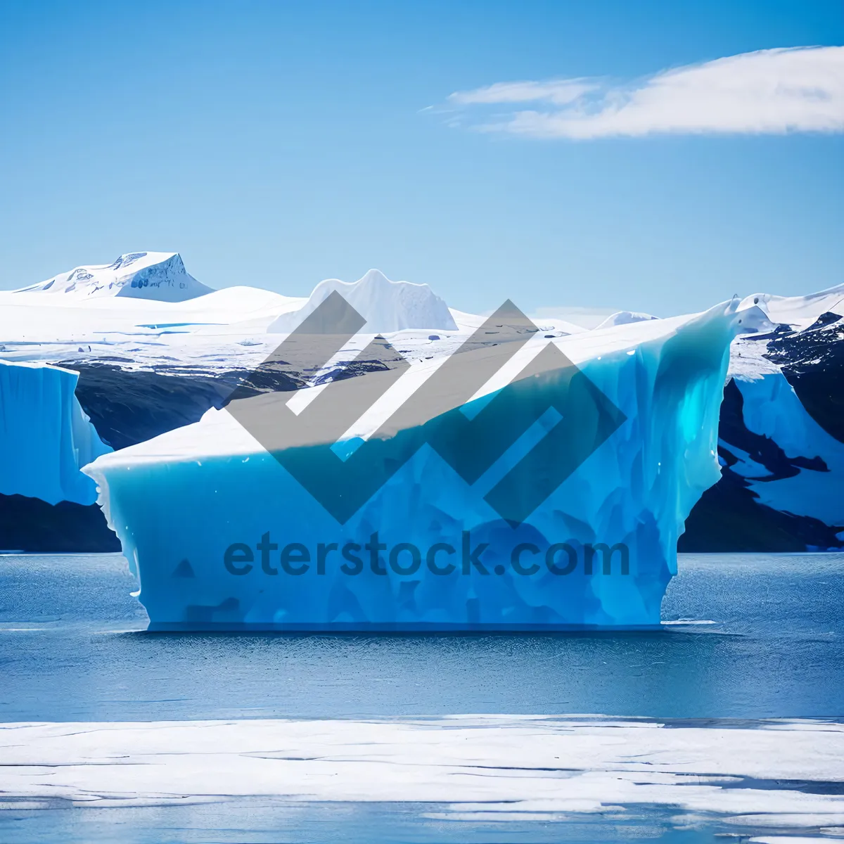 Picture of Arctic Majesty: Glacial Serenity amidst Snowy Peaks