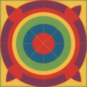 Artistic Symbolic Graphic with Circular Flag Design