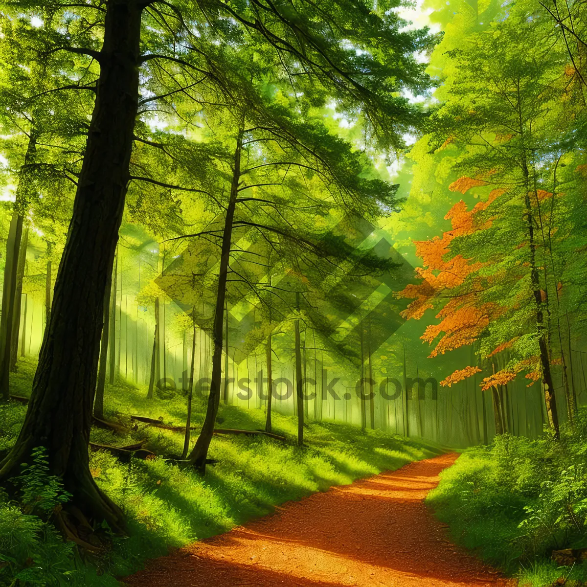 Picture of Tranquil Forest Pathway in Autumn