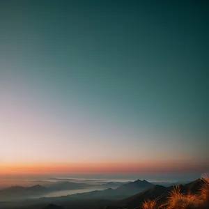 Sunny Summer Landscape with Rolling Hills