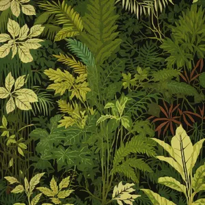 Tropical Cannabis Leaf in Lush Forest
