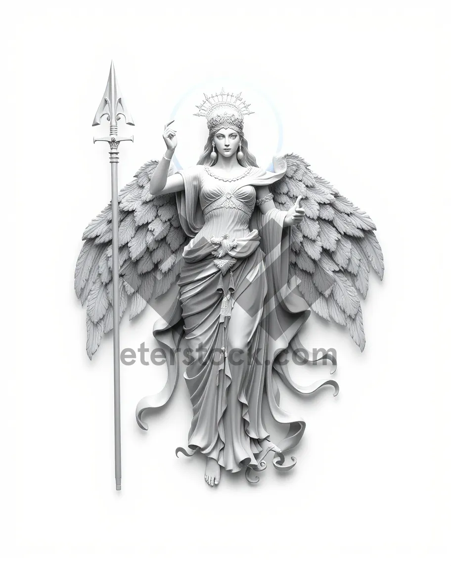 Picture of Retro decorative silhouette graphic symbol in stylish sketch.