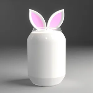 Shiny Pink Bunny Icon Set - Lotion Symbol Design