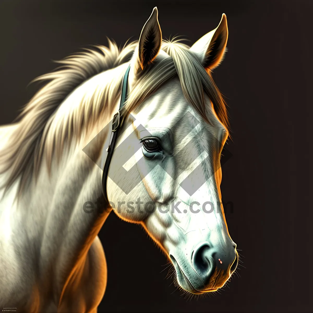 Picture of Brown Thoroughbred Stallion Head Portrait