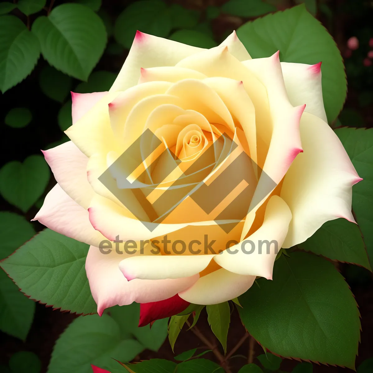 Picture of Romantic Pink Blossoming Rose in Garden