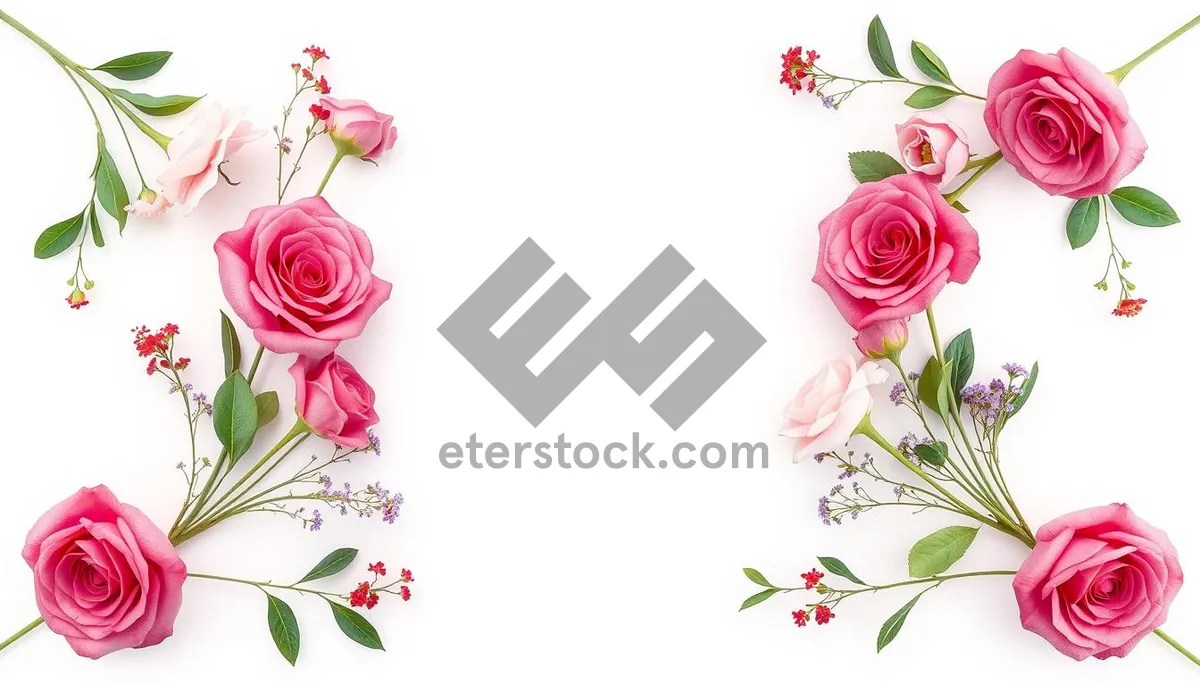 Picture of Floral Elegance Silhouette Design - Pink Blossom Vine Pattern