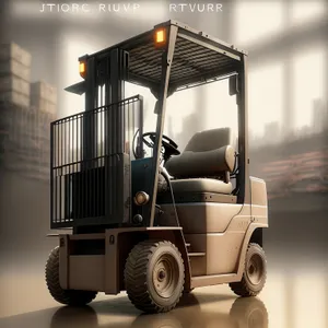 Industrial Forklift Transporting Cargo in Warehouse