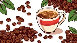 Delicious espresso in black coffee cup morning beverage