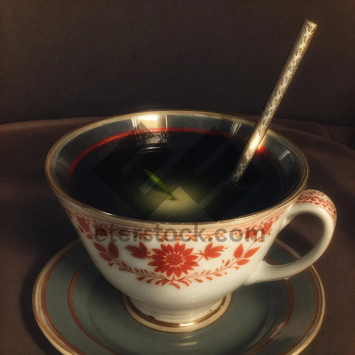 Picture of Healthy breakfast on black table with tea and coffee