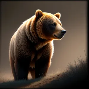 Cute Brown Bear in Wildlife Habitat