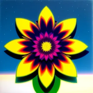 Bright Yellow Sunflower Blossom in Summer Garden