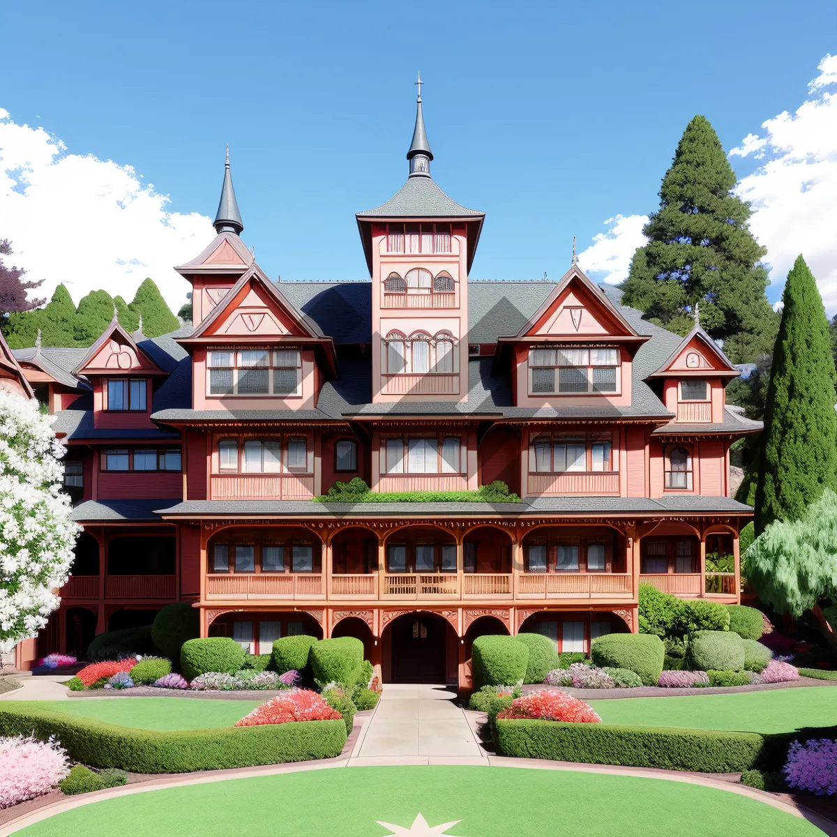 Picture of Historic Castle Residence against picturesque sky