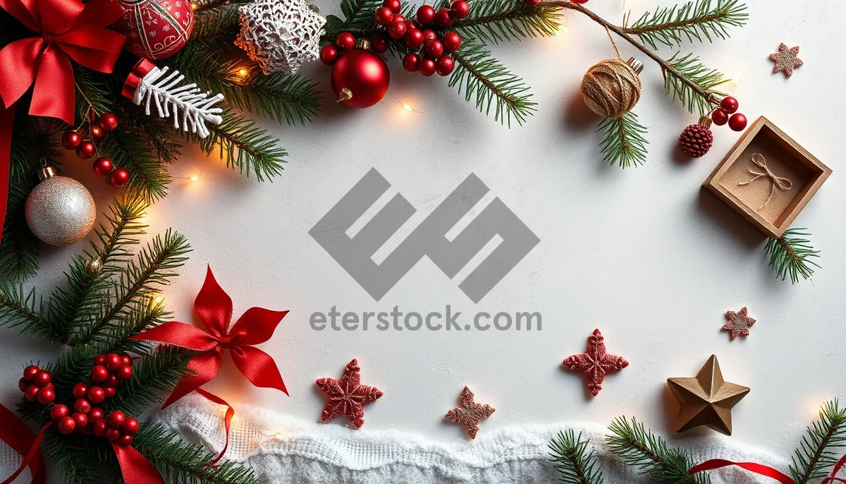 Picture of Festive Evergreen Tree Greeting Card Decoration