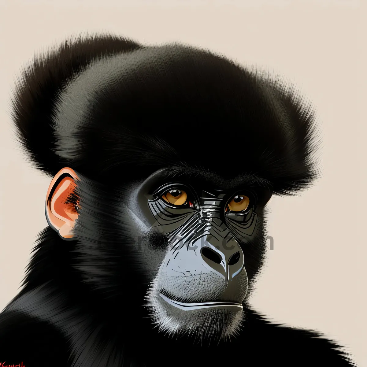 Picture of Wild Chimpanzee - Powerful Primate Portrait
