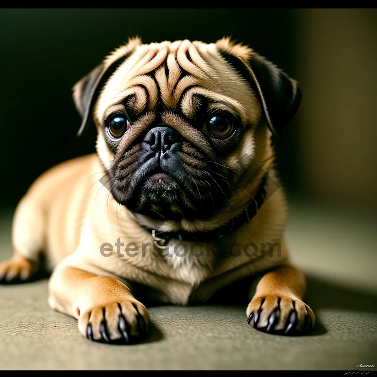 Picture of Adorable Pug Puppy Portrait
