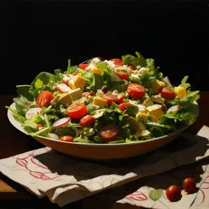 Colorful and Fresh Vegetarian Salad with Nutritious Veggies