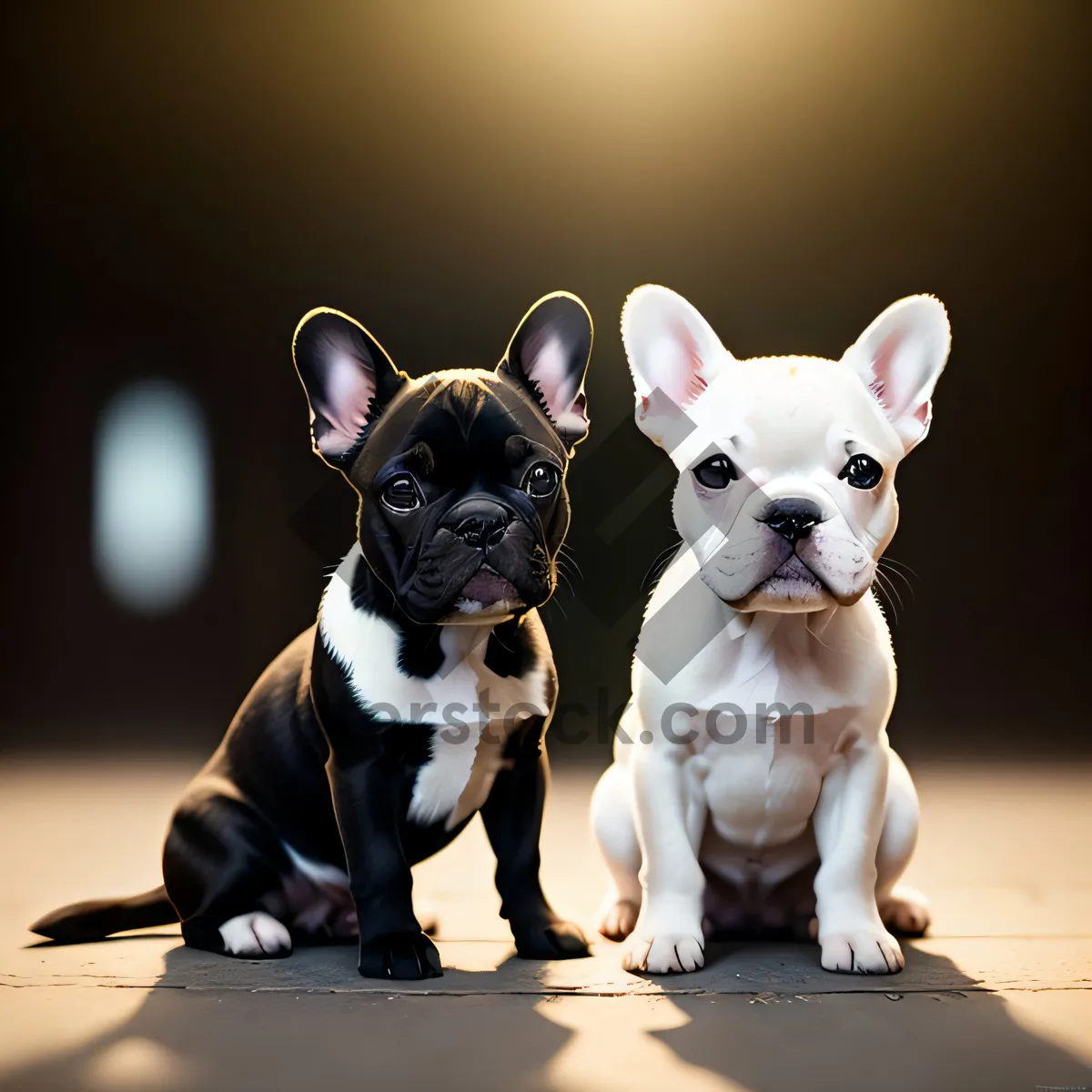 Picture of Cute Bulldog Puppy in Studio - Purebred Domestic Canine