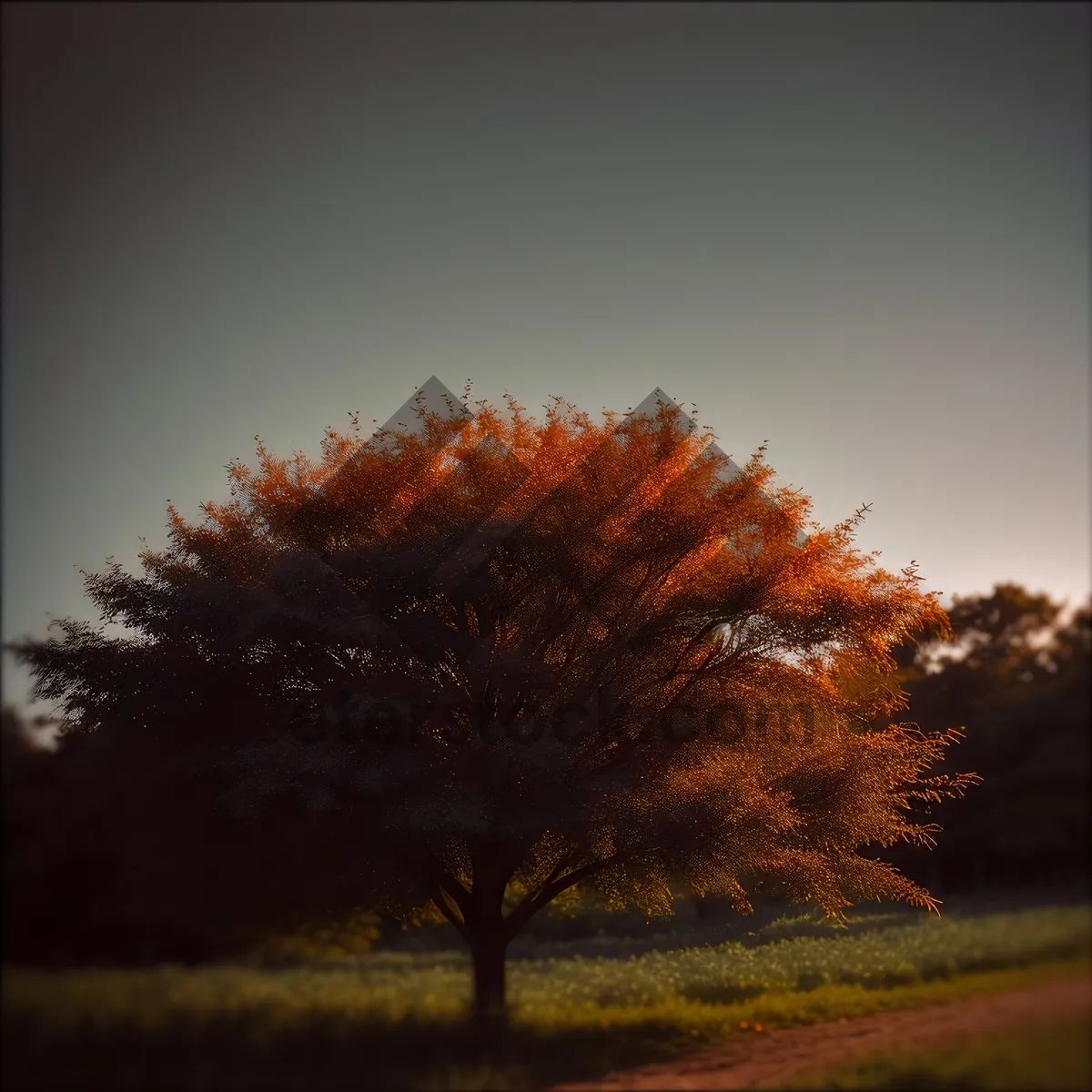 Picture of Golden Horizon: Graceful Autumn Sunrise Over Rural Landscape