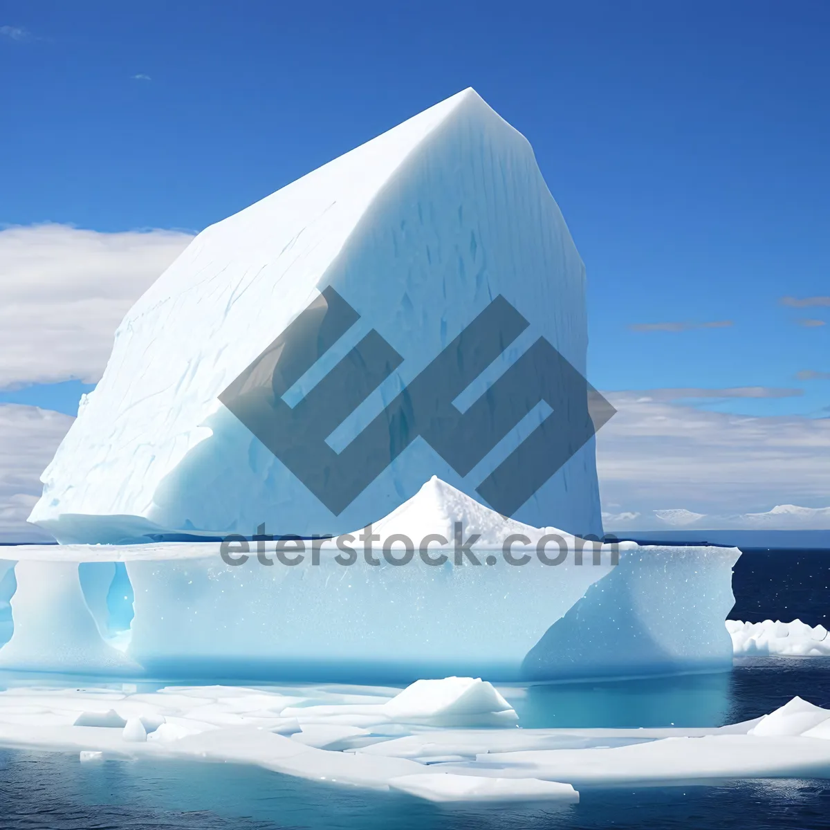 Picture of Arctic Glacier: Majestic Winter Seascape with Frozen Waves